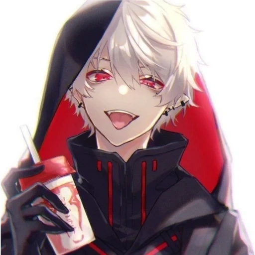 arte de animação, cara de anime, menino anime, personagem de anime, animação de vampiro kuzuha nijisanji