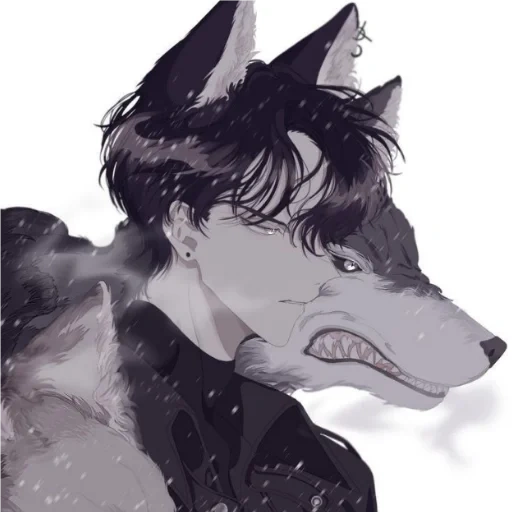 il ragazzo è lupo, ragazzi anime, anime guy wolf, leon werewolf anime, anime di kun wolf deluso deluso