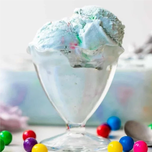 es krim, es krim yang indah, es krim vanilla, gelembung es krim, es krim berwarna-warni