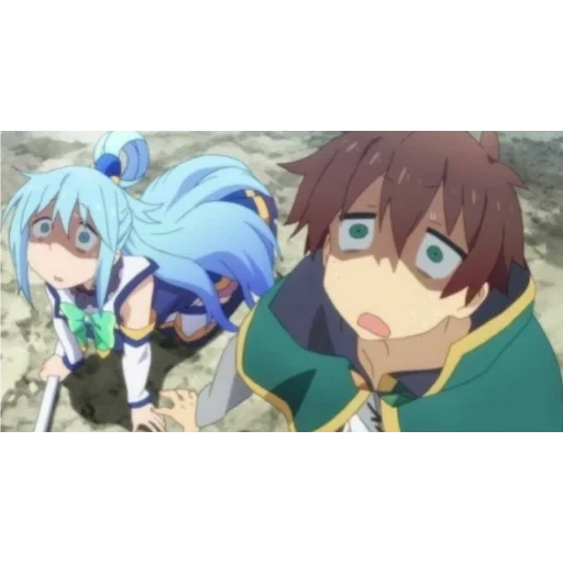 konosuba, cazum aqua, sato kazuma aqua, kazuma aqua love, this wonderful world aqua kazuma