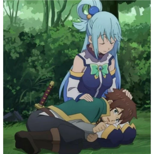 konosoba, konosuba aqua, animación konosoba, animación kangsuba, leyenda roja oscura de bambú ono de animación