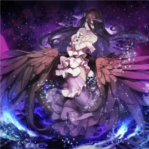 albedo overlord, animação do senhor do inferno, albedo overlord art, albedo de anime overlord, animação shadow king