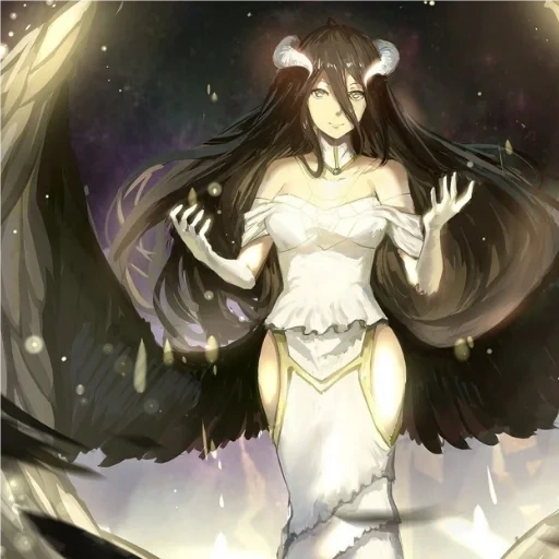 anime albedo, iblis albedo, lord anime, lord albedo, anime lord of the world of demons