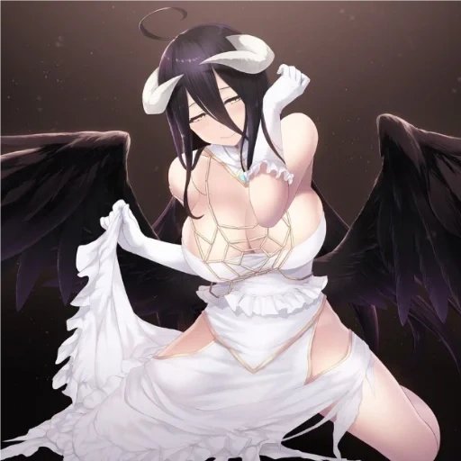 albedo overlord, albedo overlord 18, albedo overlord 18, albedo de anime overlord, ala do albedo do albedo