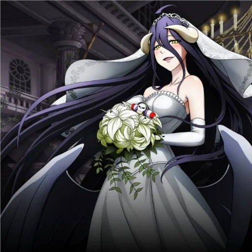 albedo overlord, overlord albedo, albedo overlord, albedo overlord art, reflecting the bride overlord