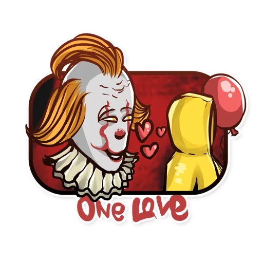 pennywes art company, pennywise badut, lencana pennywise, stiker pennywise