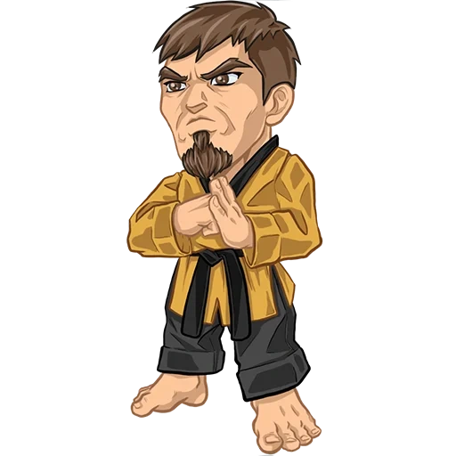 the male, human, bruce lee stickers, pencak silat vector, cartoon fighters mma