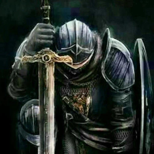 cavaleiro warrior, cavaleiro dos sonhos, espada do joelho do cavaleiro, dark soul art warrior, arte de fantasia guerreira alma escura