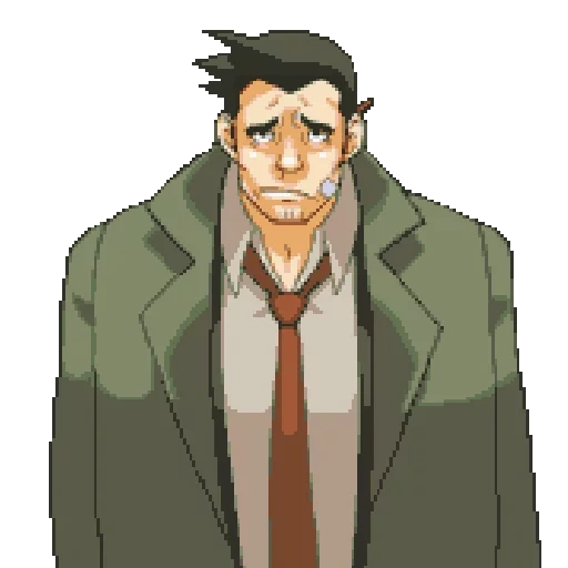 ace attorney, richard gumshoe, дик гамшу ace attorney, гамшу ace attorney, phoenix wright ace attorney