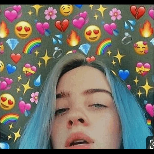 девушка, билли айлиш, billie eilish, чимин билли айлиш, билли айлиш сердечками над головой