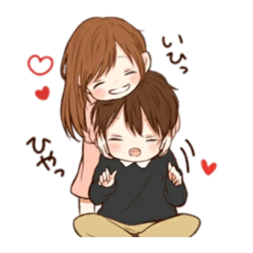 chibi and his wife, anime lovers, cute cartoon couple, it's love 7 by toco, lovely toco japan cawai its love