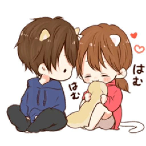 la figura, anime carino, anime cute couple, it's love 7 by toco, carino toco japan cawai its amore
