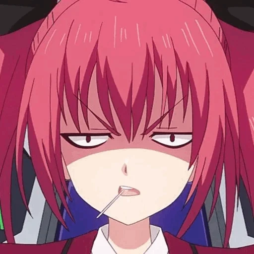 the anime is funny, lenya is glad of anime, randevli life 3, anime emotions anger, satania kurumizawa cries