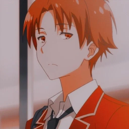 menino anime, personagem de anime, ayanokouji kiyotaka, beijo de putian yuye, animação de elite da sala de aula hyouka