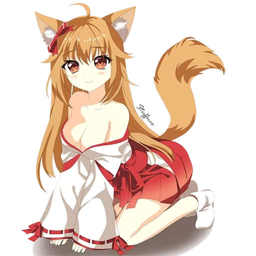 kisu net, anime fox, niko kisune, anime focus, rendering di kitune anime