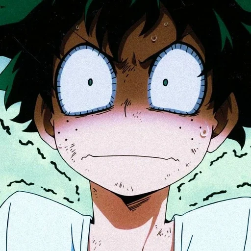 izuku, midoria, hero academy, frightened midoria, my heroic academy