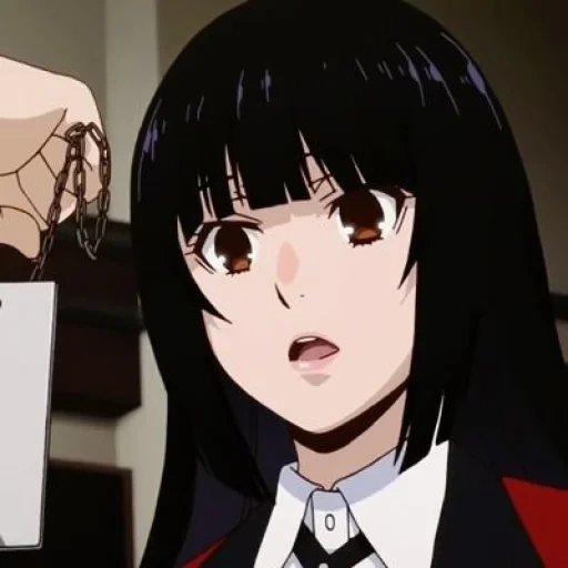 kakegurui, anime fou passionnant, yumiko est follement excitée, capture d'écran de yumiko crazy stimulation, anime passionnant par ray batsubami