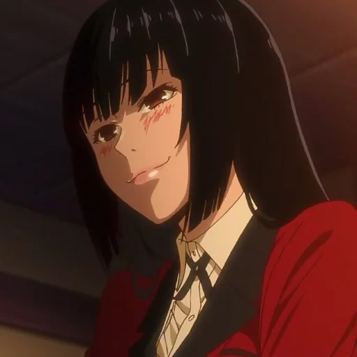 kakegurui, kakeguru yumeko, yumko stößt ästhetik, anime begeisterter spieler kakegurui, anime begeisterter spieler kakeguri zwanghaft