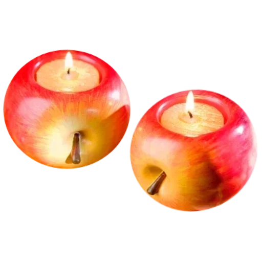 свеча, свеча яблоко, горящая свеча, вальдорф свеча яблоке, свеча декоративная яблоко