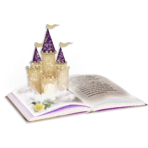замок золушки, книжка клипарт, замок сказочный, сказочная книга, 3d пазл кристалл замок