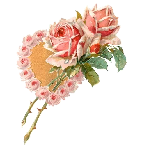 венок цветов, цветы клипарт, винтажные цветы, скрапбукинг розы, открытка розовые розы