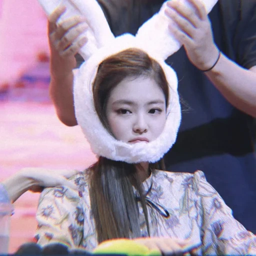 humano, rosa negro, jennie bunny, blackpink jennie, blackpink jennie rabbit ears