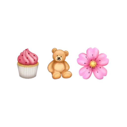 девушка, клипарт, сакура эмоджи, цветы розовые, мишка белом фоне