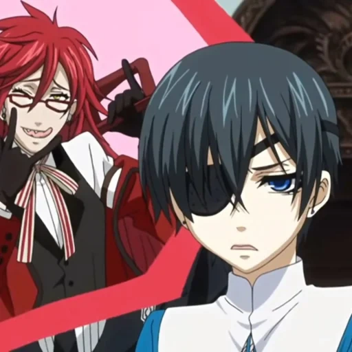 ciel phantomhive, butler oscuro 2, ciel es butler oscuro, grell sebastian ciel, grell sutcliff ciel phantomhaw