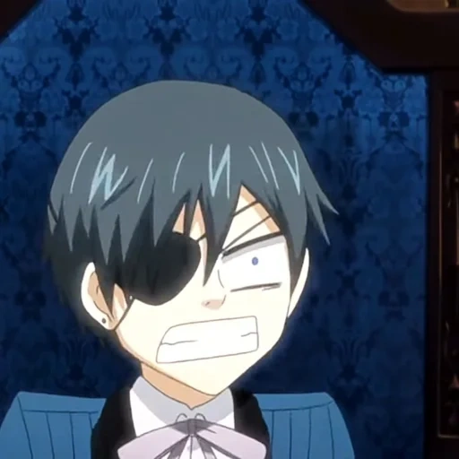 ciel phantomhive, butler oscuro ciel, anime ciel phantomhew, butler oscuro ciel sonríe, butler oscuro ciel phantomhew