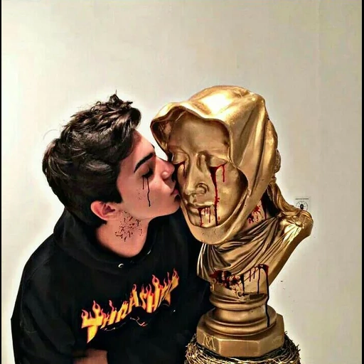 escultura, beijando a estátua, beijando a estátua, arte de escultura, color maple collection