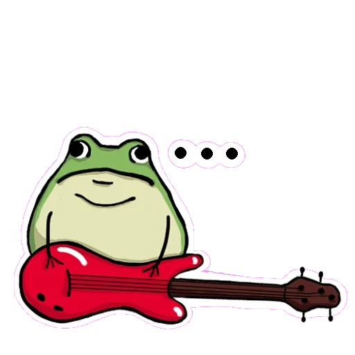 telegram stickers jeba, frog with guitar, telegram stickers, toad with guitar, avocadics stickers