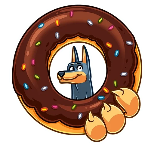 donuts, le personnage du beignet, donut de dessin animé, dessins animés de donuts, beignet chocolat art