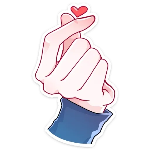 la mano, dita di disegno, le dita del cuore, dita del cuore in stile coreano, t-shirt con stampa a dito a forma di cuore han pan
