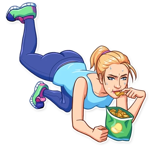 phytonyashka, sport, fitness illustration, cartoon fitness girl, cartoon sportmädchen