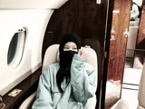 hijab, selfie, pesawat, twitter, bel foulard