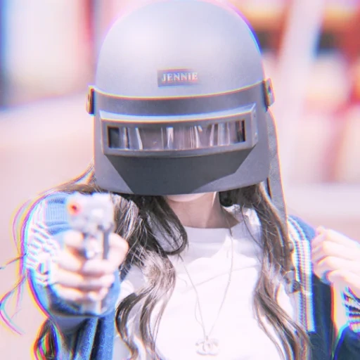 jennie, jenny kim, cosplay pabg shleme, pubg mobilele helmet 3, jenny kim running man