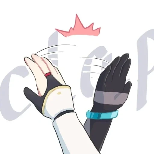 anime, gants, impact de genshin, art d'anime drôle, gant de la main d'anime