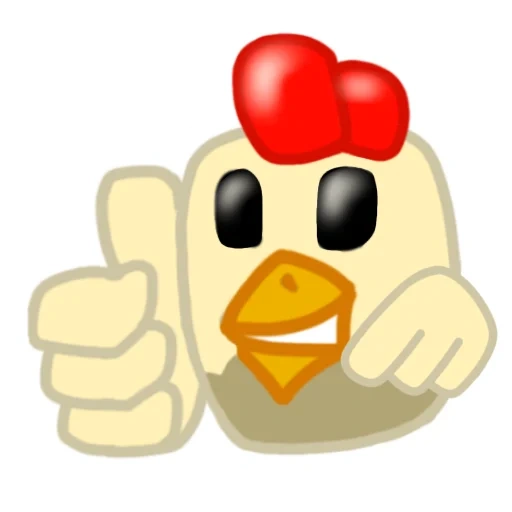 pollo, faccina sorridente di pollo, emoticon pollo, pollo fortunato