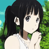 figure, anime girl, chitanda hortalu, cartoon character, hekachidanda cherry blossom