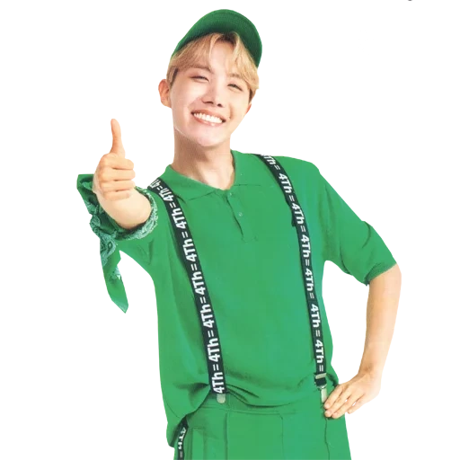 j-hope, bangtan boys, costume vert, hosok est un costume vert