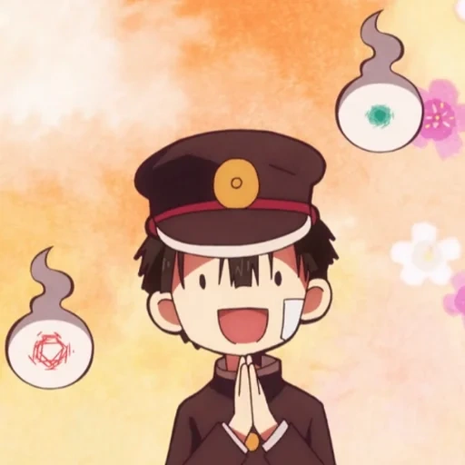 hanako kun, animação é fofa, personagem de anime, personagens de anime bondosos, banheiro menino flor parede vermelha