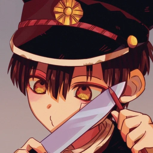 anime, garçons d'anime, toilettes hano kun, toilet boy hanako, toilette boy hanako kun avec un couteau