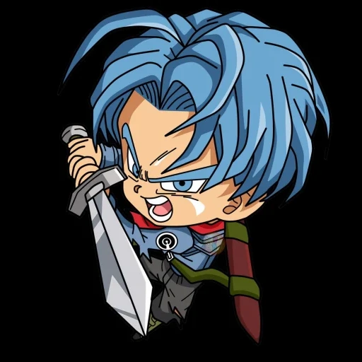 trunks dbs, dragon ball, dragon bohr chibi, personagem de anime, longzhu chao