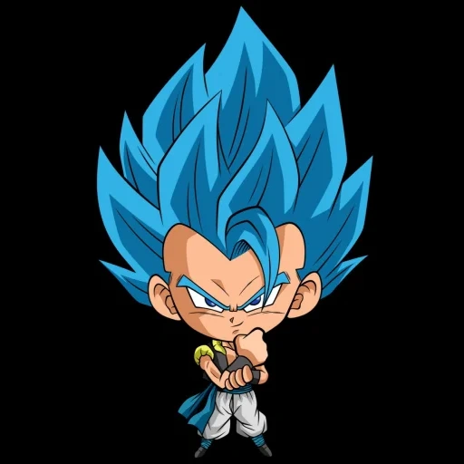 goku, gogeta ssj god, dragon ball, delagon boer red cliff, chibi súper sa yan