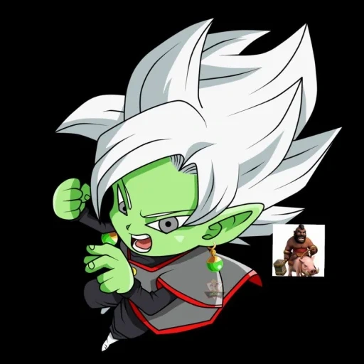 anime, zamasu, chibi zamasu, wukong black chibi, sfere del drago