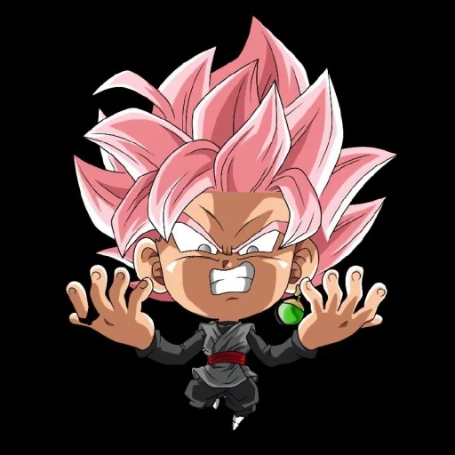 wukong red cliff, wukong black red cliff, dragon ball, chibi super sayan, wukong black ssj rose red