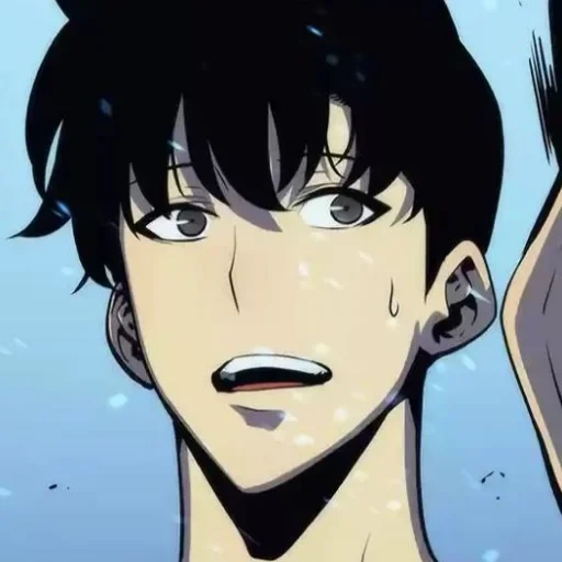 manhua, anime boy, cartoon character, solo leveling ansan min, athlete manhua is sweating all over his face