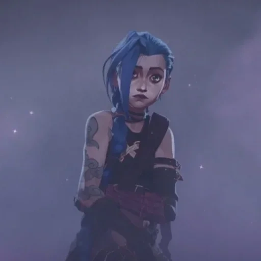 jinx, аниме, джинкс, эмодзи, паудер джинкс