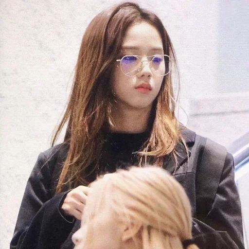 junge frau, schwarzrosa, jisa blackpink, jisoo blackpink, asiatische mädchen