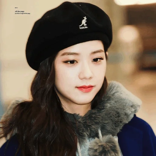 jisoo beret, korean girl, korean actress, blackpink gisu beret, beautiful asian girl